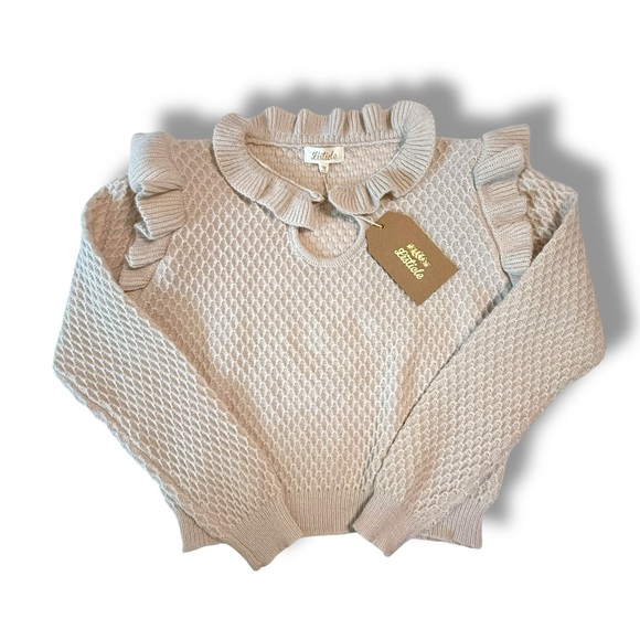 Listicle Sweaters - Listicle | Women's Cream Ruffle Sweater M